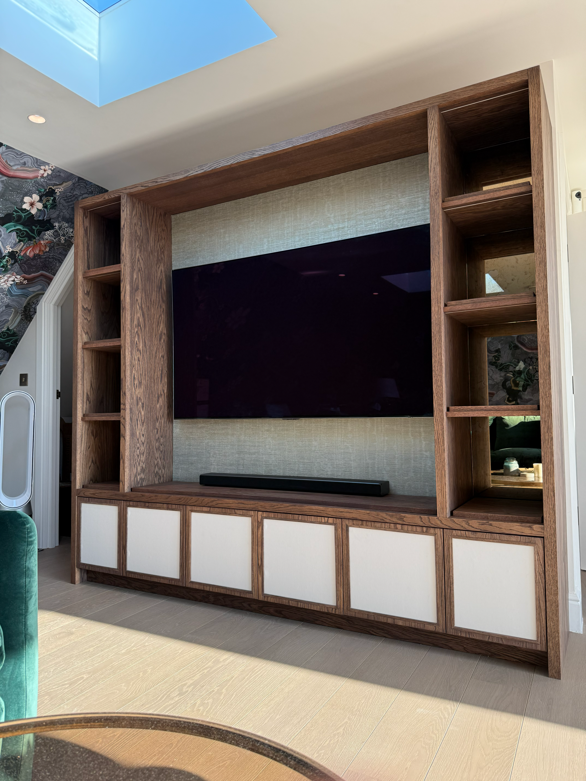 Built in media wall in living room