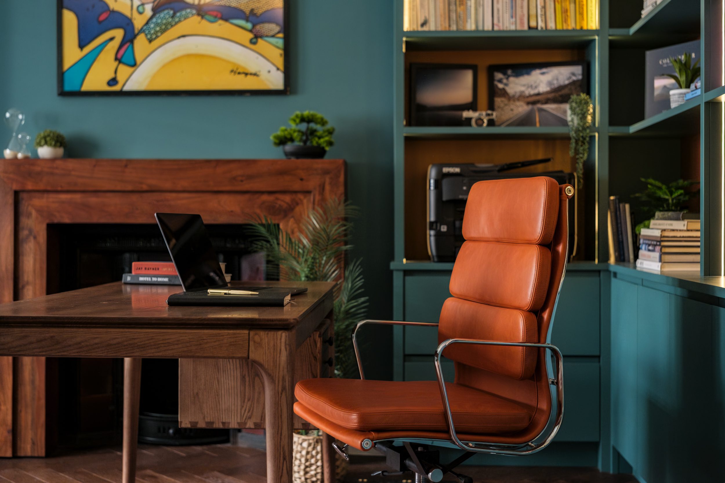 Teal home office