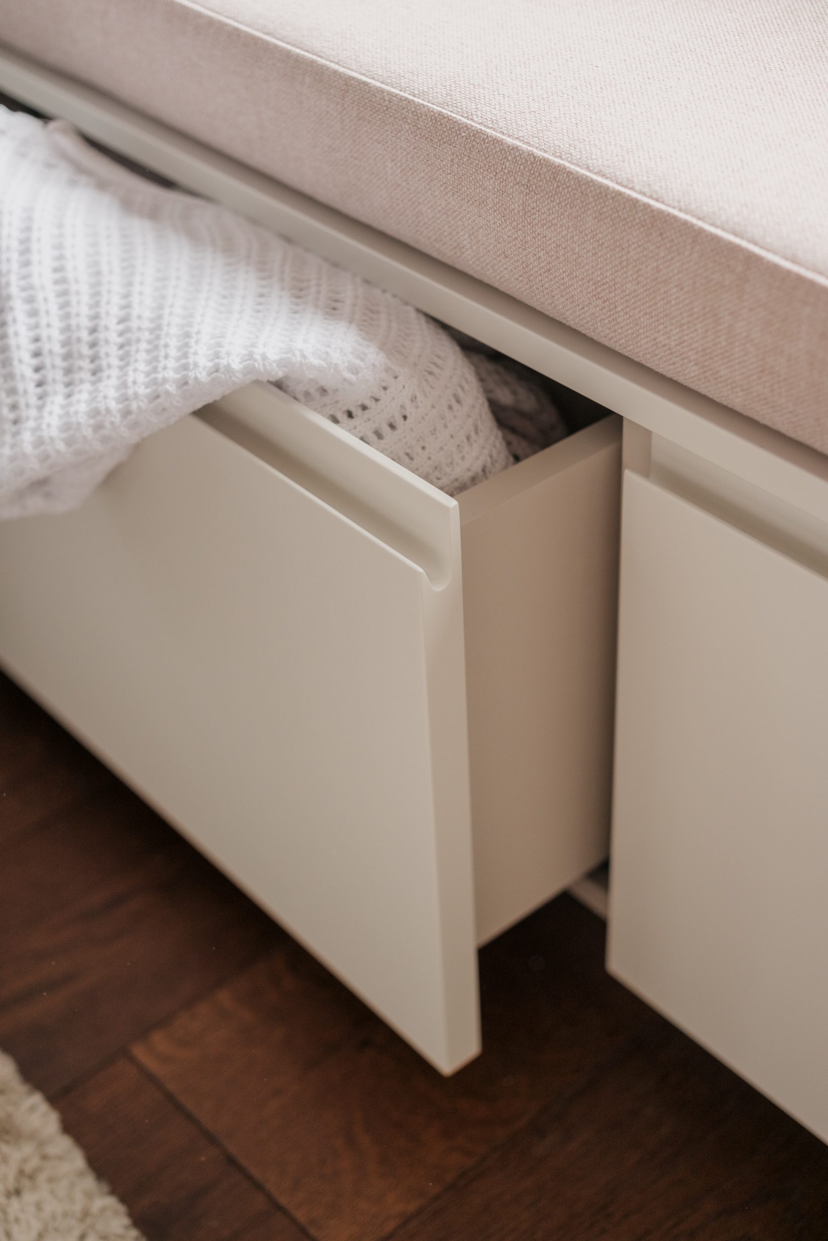 White underbed storage