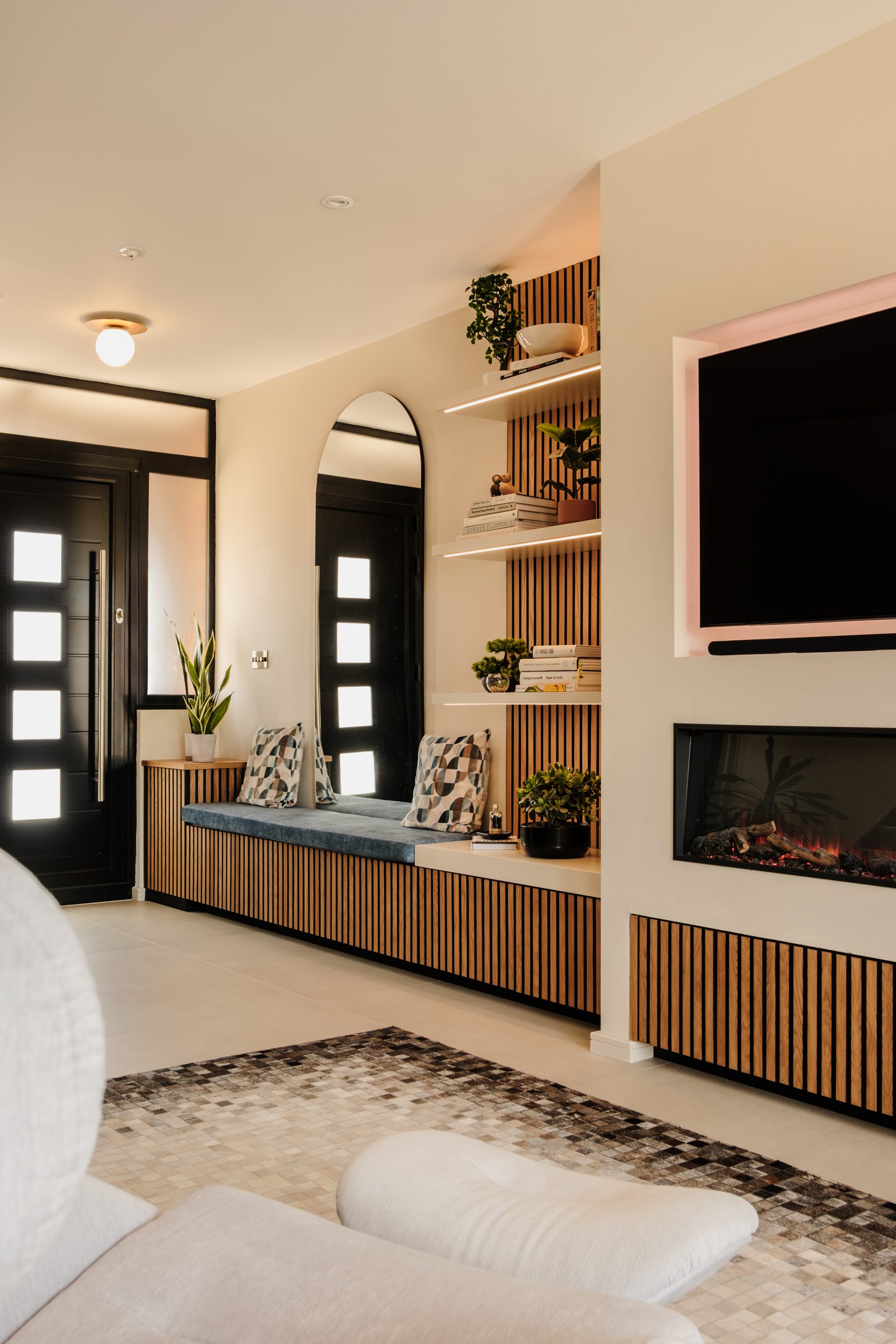 Brown and beige living room
