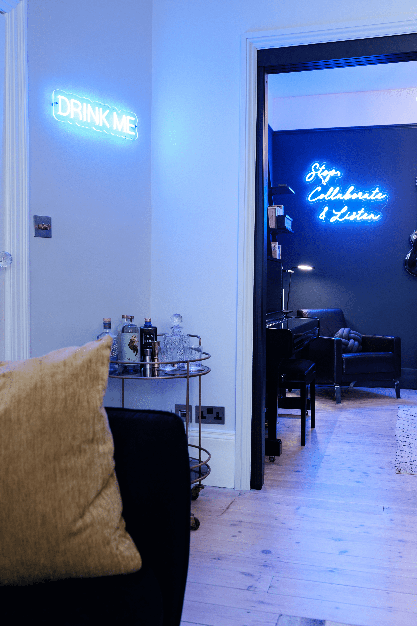 LED lights in living room