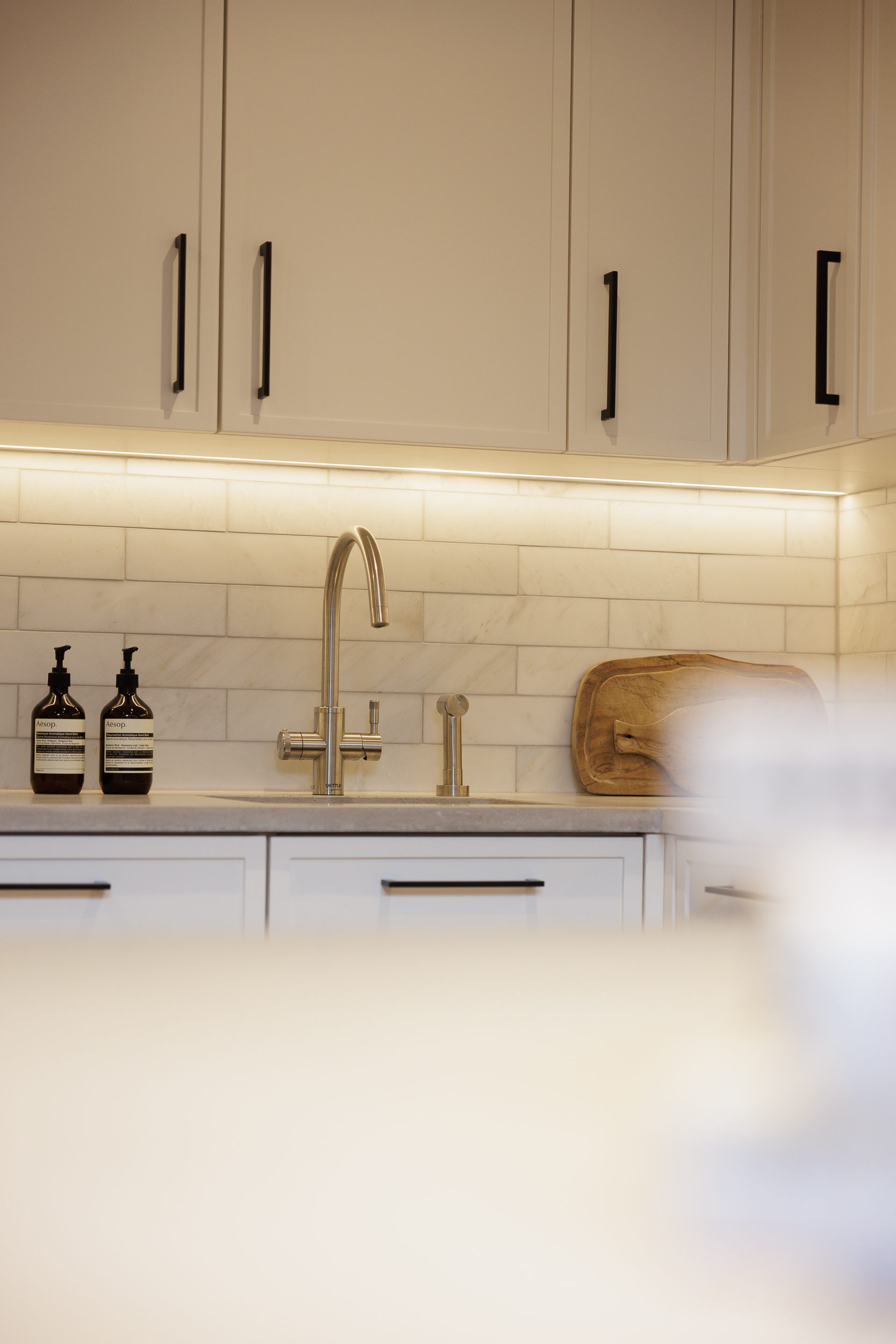 Modern kitchen with white fittings