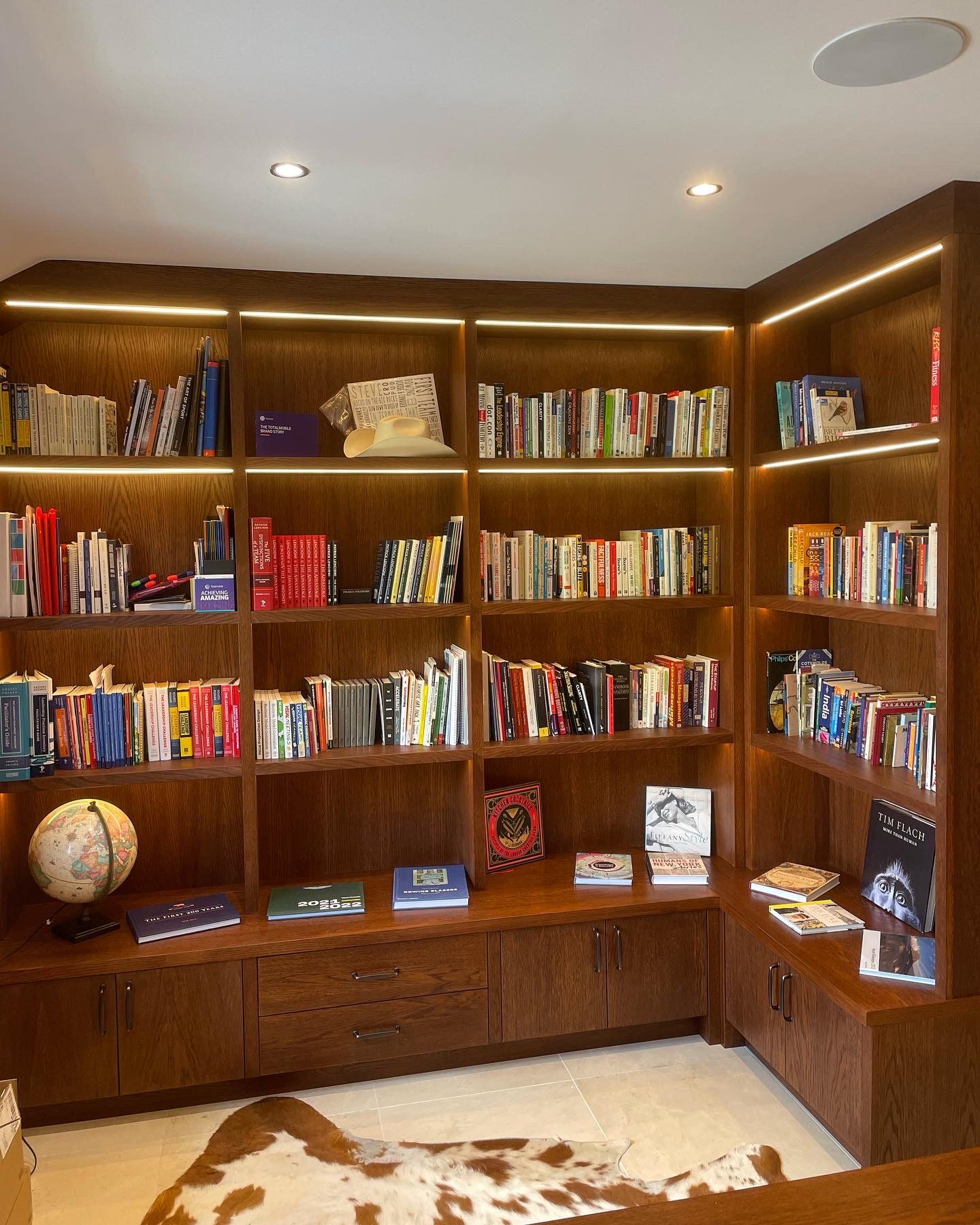 Shelving in room