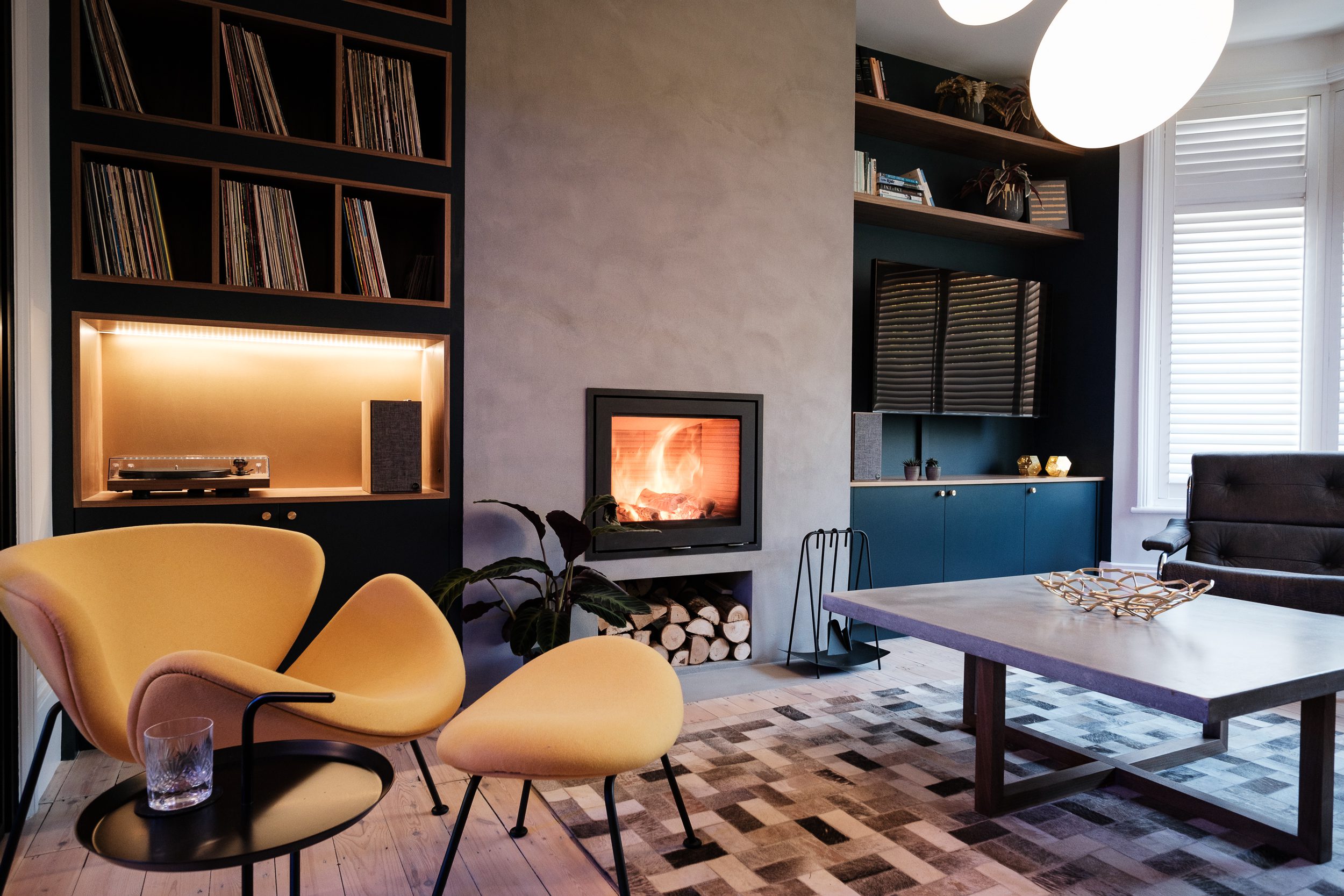 Modern warm living room